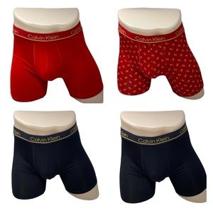 Calvin Klein Men's Underwear 4 Pack Red White Microfiber Boxer Brief NP26360600